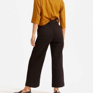 Everlane Wide Leg High Waist Crop Pants in Black